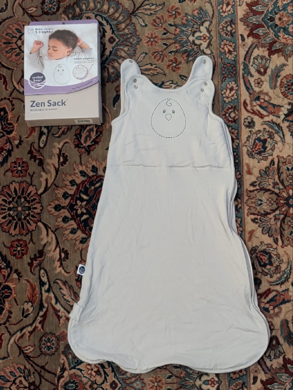Nested Bean Zen Sack Wearable Blanket Large 15-24 Months - Grey Mist TOG 1.0